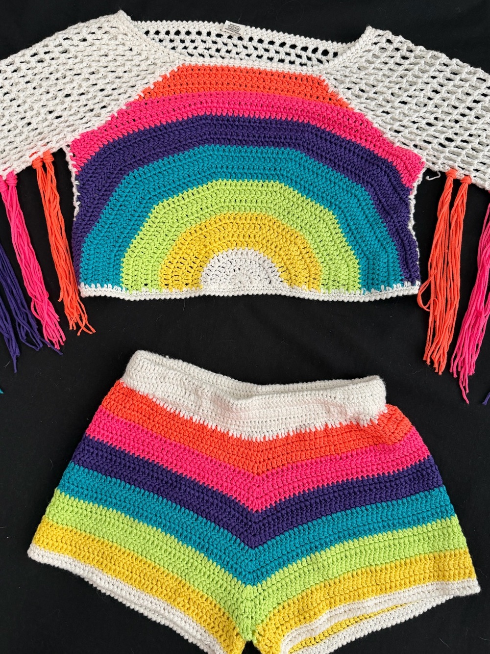 🌈 Rainbow Crotchet Fashion Nova Set 🌈